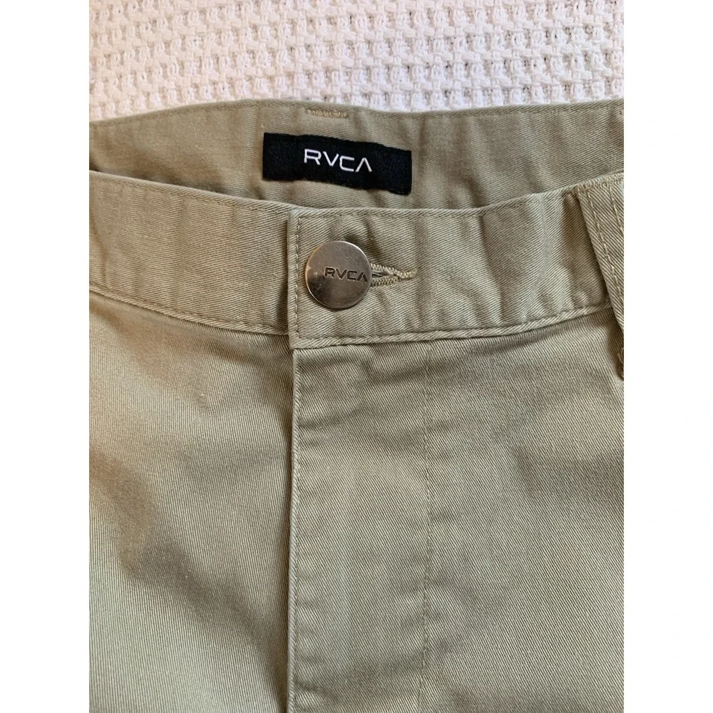 RVCA Chino Pants Mens 29 Khaki Week-End Stretch Flat Front